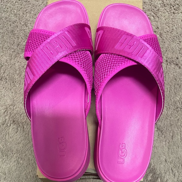 UGG Shoes - Ugg pink mesh slides size 6